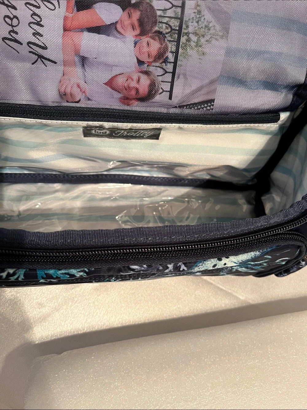 LUG - Trolley Cosmetic Case & Sleeper Brush Holder Combo- Stars and Shells Navy